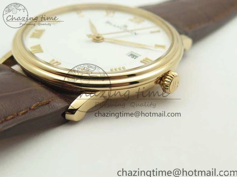 0328 Villeret 6651 RG ZF 1:1 Best Edition White Dial On Brown Leather Strap A Unique 8097